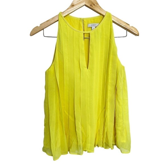 J Crew Women's‎ Yellow Pleated Top Size 2 - Picture 6 of 9